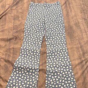 Girls Old Navy Blue/Gray Heart Patterned Flare Cotton Pants. New.